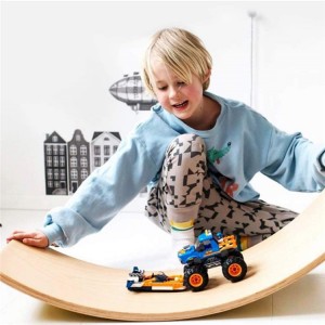 Tabla de equilibrio para niños, [madera natural] Tabla oscilante para niños pequeños, juguete de aprendizaje Montessori de composición abierta, regalos para niños de 3 4 5 6 7 8 años