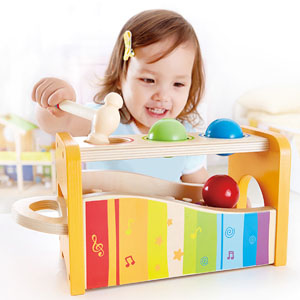 Pound & Tap-Bank mit ausziehbarem Xylophon – langlebiges musikalisches Pound-Spielzeug aus Holz für Kleinkinder