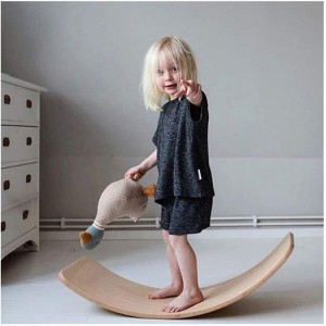 Tabla de equilibrio para niños, [madera natural] Tabla oscilante para niños pequeños, juguete de aprendizaje Montessori de composición abierta, regalos para niños de 3 4 5 6 7 8 años