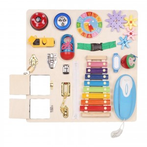 Montessori Busy Board for 1 2 3 4 Years Old Toys Learn to Dress Busy Board for Toddlers Kids Learn to Dress Toys 20-in-1 Busy Board