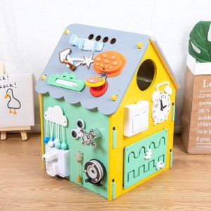 Casa ocupată Montessori pentru copii mici, tablă de activități pentru copii pentru abilități motorii fine, tablă senzorială ocupată pentru 1 2 3 4 ani, cadou pentru învățarea timpurie și autism