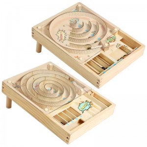 2025 New Arrival Wooden Classic Pinball Machine Toy Innovative Design Retro Style Gaming for Kids