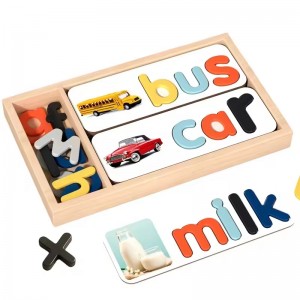 New Montessori Alphabet Cognition Game Children English Letter Learning Toy Educational Spelling Wooden Toy