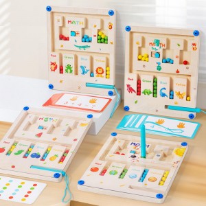 Early Childhood Education Logical Thinking Games Puzzle Toys Color Classification Four Color Walking Bead Game Board