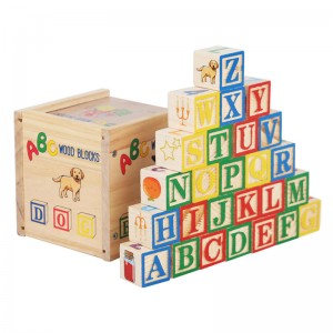 Wooden Building Block for Children Alphabet Lea...