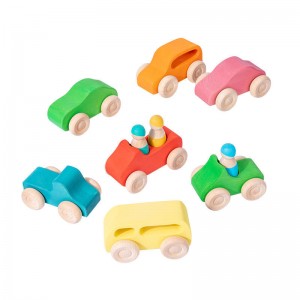 Juguetes de madera Bloques de construcción de mundos de bloques - Coches con muñecos de clavijas |Juegos de bloques de juguete natural