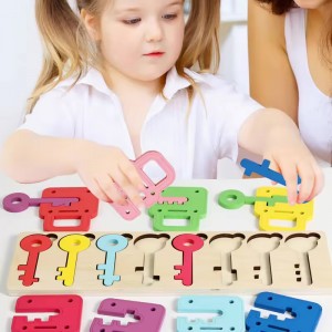Children’s Early Education Toys Color Shape Matching Game Toddler Color Cognition Ability Children’s Lock and Key Matching Toys