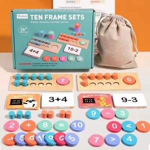Children’s Early Education Wooden Ten Lattice Counter Mathematics Teaching Aids Parent-Child Interactive Educational Math Toys