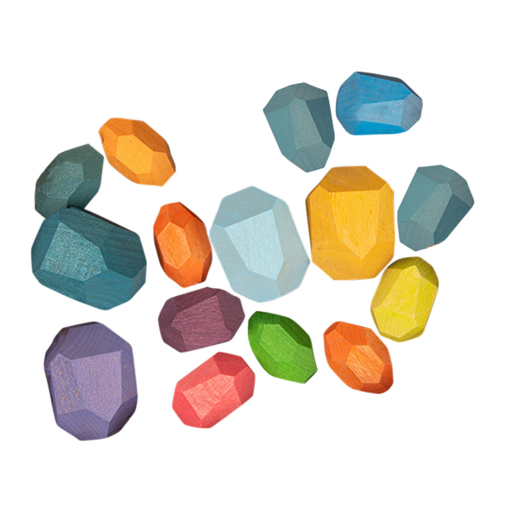 Clasificación de madera, rocas apilables, piedras de equilibrio, juguetes educativos de aprendizaje preescolar Montessori, juego de bloques de construcción para niños de 1, 2, 3, 4, 5, 6 años, cumpleaños de niño y niña para niños Imagen destacada