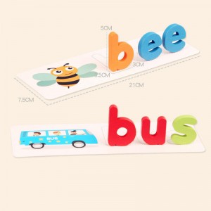 Drewniane puzzle dla małych dzieci 1-3, zabawki dla maluchów Prezenty dla 1 2 3 lat chłopcy dziewczęta, puzzle dla maluchów nauka edukacyjne zabawki w kształcie zwierząt alfabet pisownia puzzle zabawki dla przedszkolaków
