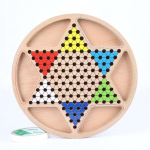 Juego de mesa de madera 2 en 1 de damas chinas y gobang (cinco en fila) de madera para la familia, rompecabezas clásicos, juguetes y juegos de mesa, regalo de Navidad para niños