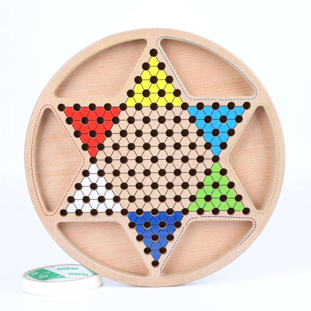 2 w 1 Drewniane chińskie warcaby i Gobang (pięć w rzędzie) Drewniana gra planszowa dla rodziny Klasyczne puzzle i gry stołowe Prezent świąteczny dla dzieci Obraz wyróżniony
