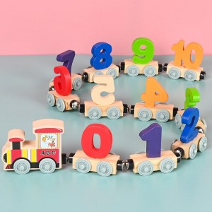 11 sztuk Drewniany zestaw pociągów matematycznych Małe dzieci Magnetyczny numer pociągu Zabawki Silnik Pociąg Samochody Zabawki edukacyjne Montessori Dzieci Chłopcy Dziewczęta Wiek 3 4 5