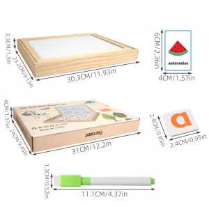 2025 Montessori Wooden Spelling Puzzle Board with Storage Box and Flash Cards Early Educational Wooden Toy