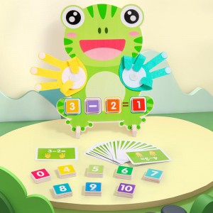 Montessori Children’s Wooden Frog Finger Counting Math Board Game Educational Teaching Aids Learning Gift Math Toys