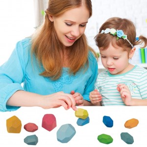 Clasificación de madera, piedras apilables, piedras de equilibrio, juguetes educativos de aprendizaje preescolar Montessori, juego de bloques de construcción para niños 1 2 3 4 5 6 años Cumpleaños de niño y niña para niños