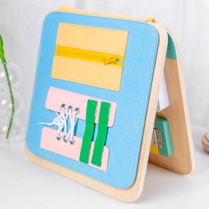 Hölzernes Beschäftigungsbrett für Kinder, Montessori-Spielzeug für 2 3 4 Jahre alte, pädagogische Aktivitäts-Sensortafel, multifunktionales Lernspielzeug für Kleinkinder im Alter von 2–4 Jahren, Feinmotorik