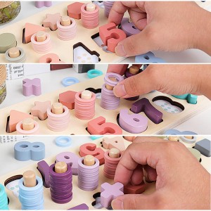 Wooden Number Puzzle for Toddler Activities – Montessori Toys for Toddlers Shape Sorting Counting Game for Age 3 4 5 Year olds Kids – Preschool Math Learning Toys for Toddlers
