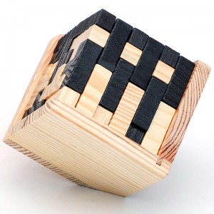 3D-Rätselpuzzle aus Holz, T-förmige Teile des Genius Skills Builder.Lernspielzeug für Kinder und Erwachsene