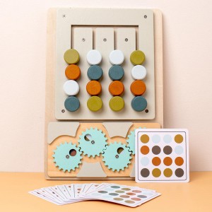 Juguetes de aprendizaje Montessori, rompecabezas deslizante, acertijos a juego de colores y formas, juego de lógica, juguetes educativos preescolares de madera para niños, niñas de 3, 4, 5, 6 y 7 años, juguetes de viaje, regalos de cumpleaños para niños