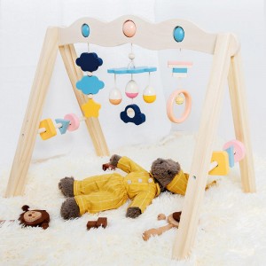 Palestra da gioco per bambini in legno, barra da appendere per palestra con attività per palestra per bambini con 3 giocattoli da palestra per bambini, regalo per neonato