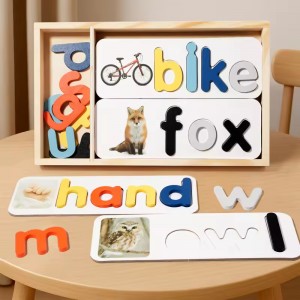 New Montessori Alphabet Cognition Game Children English Letter Learning Toy Educational Spelling Wooden Toy
