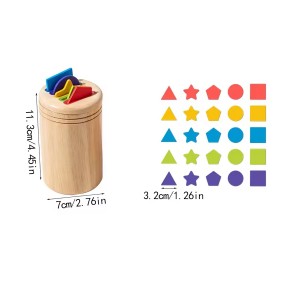 Baby Montessori Toys Shape Sorting Cognition Cup Suitable for Babies Over Three Years Old Early Education Puzzle Wooden Toys