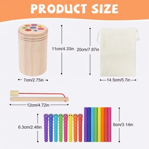Baby Montessori Toys Magnetic Fishing Game Color Classification Cup Fine Motor Skills Wooden Toy for Children Fishing Toy