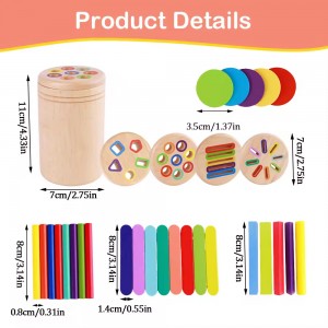 Baby Montessori Toys 4 in 1 Color Classification Cup Fine Motor Skills Preschool Activities Wooden Toy for Children