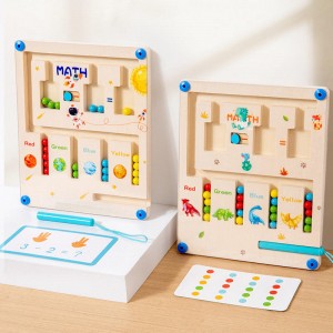 Early Childhood Education Logical Thinking Games Puzzle Toys Color Classification Four Color Walking Bead Game Board
