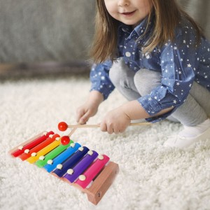 Houten Montessori Xylofoon muzikaal speelgoed met houten hamers