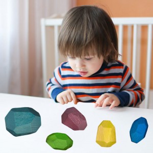 Clasificación de madera, piedras apilables, piedras de equilibrio, juguetes educativos de aprendizaje preescolar Montessori, juego de bloques de construcción para niños 1 2 3 4 5 6 años Cumpleaños de niño y niña para niños