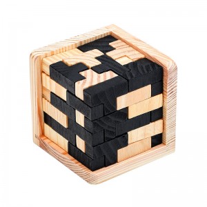 3D-Rätselpuzzle aus Holz, T-förmige Teile des Genius Skills Builder.Lernspielzeug für Kinder und Erwachsene