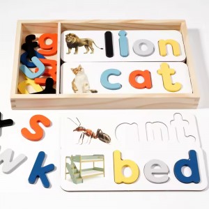 New Montessori Alphabet Cognition Game Children English Letter Learning Toy Educational Spelling Wooden Toy