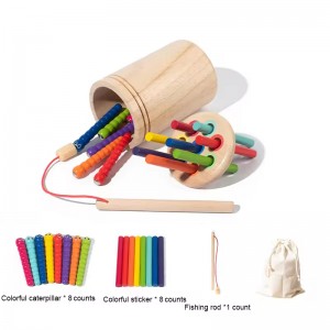 Baby Montessori Toys Magnetic Fishing Game Color Classification Cup Fine Motor Skills Wooden Toy for Children Fishing Toy