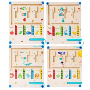 Early Childhood Education Logical Thinking Games Puzzle Toys Color Classification Four Color Walking Bead Game Board