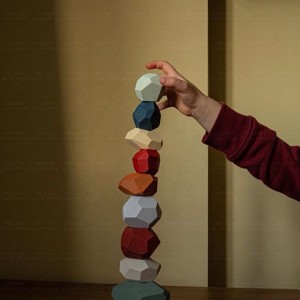 Clasificación de madera, piedras apilables, piedras de equilibrio, juguetes educativos de aprendizaje preescolar Montessori, juego de bloques de construcción para niños 1 2 3 4 5 6 años Cumpleaños de niño y niña para niños