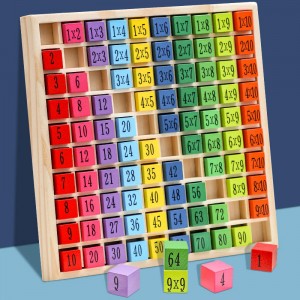 Multiplikations- und Mathetisch-Brettspiel aus Holz, Montessori-Mathemanipulations-Lernspielzeug für Kinder, Geschenk, ab 3 Jahren – 100 Zählblöcke aus Holz