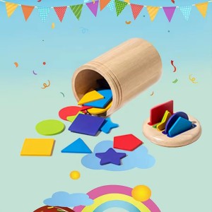 Baby Montessori Toys Shape Sorting Cognition Cup Suitable for Babies Over Three Years Old Early Education Puzzle Wooden Toys