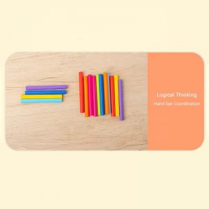 Kids Montessori Educational Toy 2 in 1 Coin Box Color Counting Stick Classification Cup 3+ Ages Early Education Wooden Toys