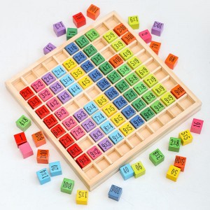 Multiplikations- und Mathetisch-Brettspiel aus Holz, Montessori-Mathemanipulations-Lernspielzeug für Kinder, Geschenk, ab 3 Jahren – 100 Zählblöcke aus Holz