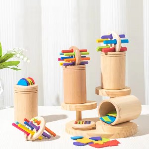 Wooden Toy Wholesale Color Shape Sorting Cup Matching Game Sensory Fine Motor Skills Toy Fun Early Education Baby Montessori Toy