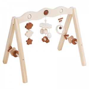 Palestra da gioco per bambini in legno, barra da appendere per palestra con attività per palestra per bambini con 3 giocattoli da palestra per bambini, regalo per neonato