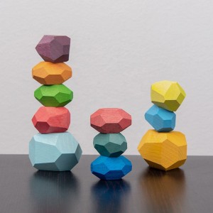 Clasificación de madera, piedras apilables, piedras de equilibrio, juguetes educativos de aprendizaje preescolar Montessori, juego de bloques de construcción para niños 1 2 3 4 5 6 años Cumpleaños de niño y niña para niños