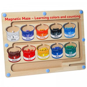 Magnetyczny labirynt kolorów i liczb Montessori umiejętności motoryczne zabawki dla chłopców dziewcząt 3 lata plus stare drewniane dopasowywanie kolorów nauka liczenia maluch puzzle planszowe