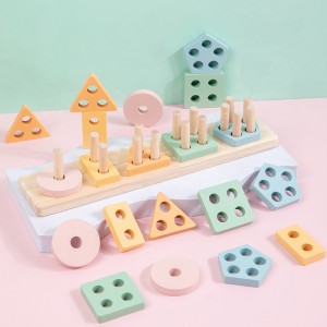 Montessori Wooden Sorting & Stacking Toys Cognitive Development Puzzles para sa mga Bata Nakakaakit ng Kulay at Hugis Sorting Game Ligtas Matibay na Disenyo Perpektong Unisex na Regalo para sa Mga Lalaki at Babae
