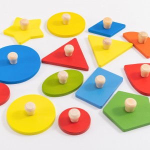 Montessori Early Education Geometry Panel Triangular Square Gripboard Children Matching Three-Dimensional Puzzle Toys Graphic Shape Recognition Christmas Gifts