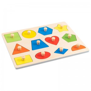 Montessori Early Education Geometry Panel Triangular Square Gripboard Children Matching Three-Dimensional Puzzle Toys Graphic Shape Recognition Christmas Gifts