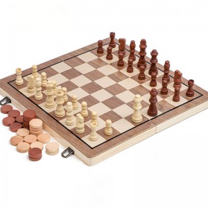 Lujoso juego de ajedrez y damas de madera 2 en 1, tablero plegable no magnético grande con piezas antideslizantes, disfrute de una diversión interactiva competitiva, un juguete rompecabezas estimulante de la mente perfecto para todas las edades, un inolvidable...
