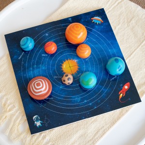 Wooden Solar System Planetary Model Toy Eight Major Galaxy Puzzle Cognitive Board Large Particle Building Blocks 3D Planetary Body – Early Education Puzzle Toy For Ages 3-6 Christmas Gift